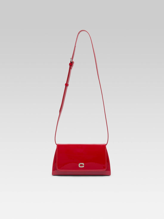 carel Elysee - Sac épaule cuir verni rouge