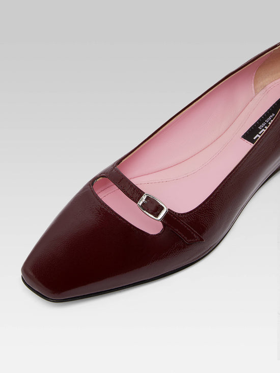 Carel Emilie - Ballerines Cuir Naplack Bordeaux