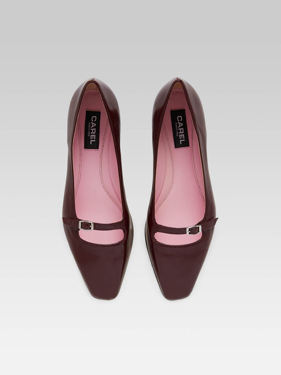 Carel Emilie - Ballerines Cuir Naplack Bordeaux