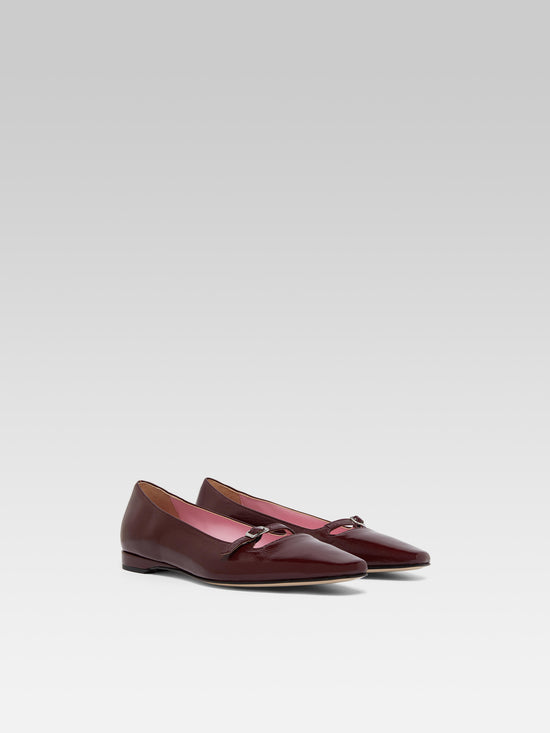 Carel Emilie - Ballerines Cuir Naplack Bordeaux
