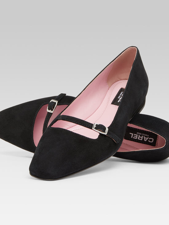 Carel Emilie - Ballerines Cuir Velours Noir