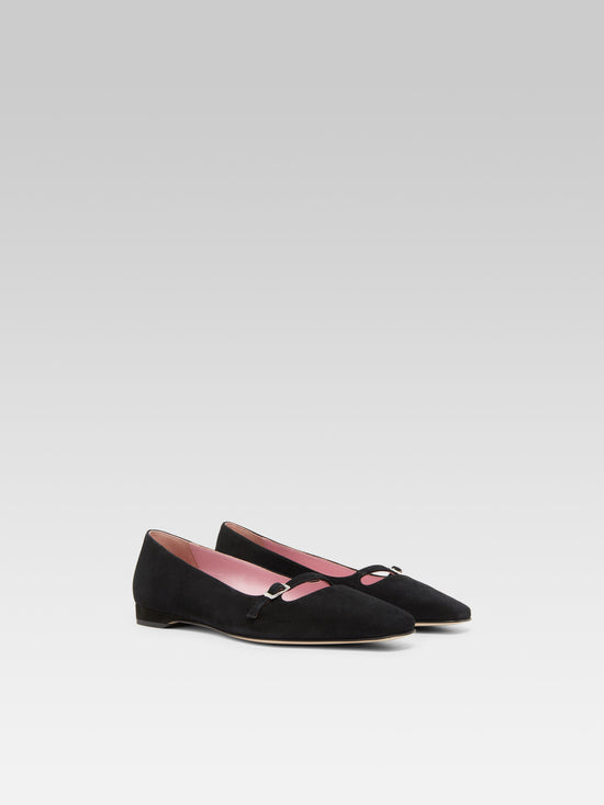 Carel Emilie - Ballerines Cuir Velours Noir