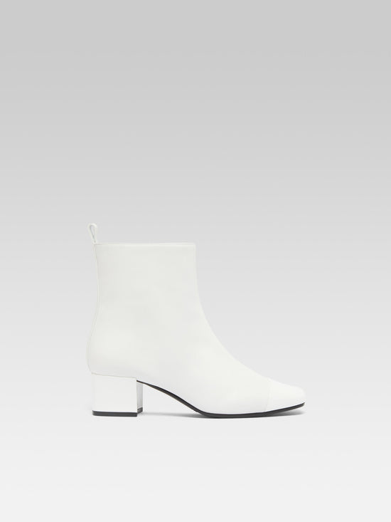 carel Estime - Bottines cuir et cuir verni blanc