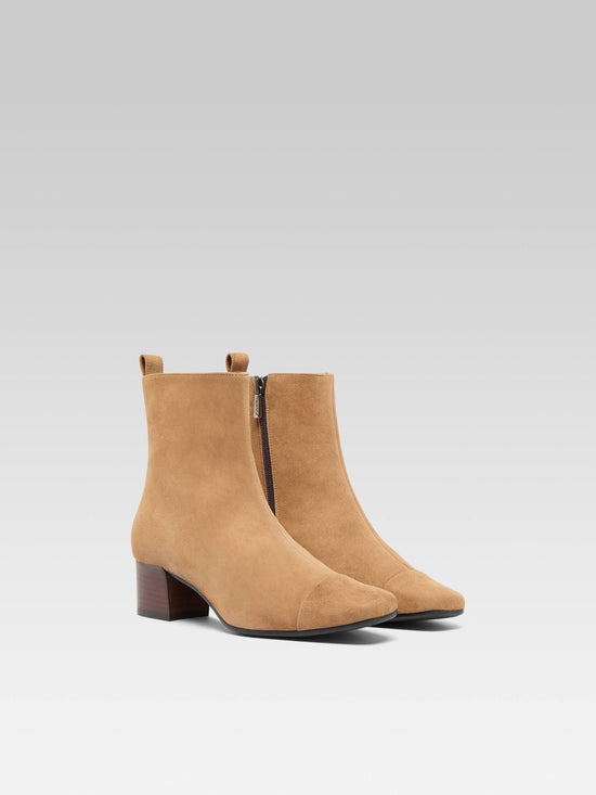 Carel Estime - Bottines Cuir Velours Noisette