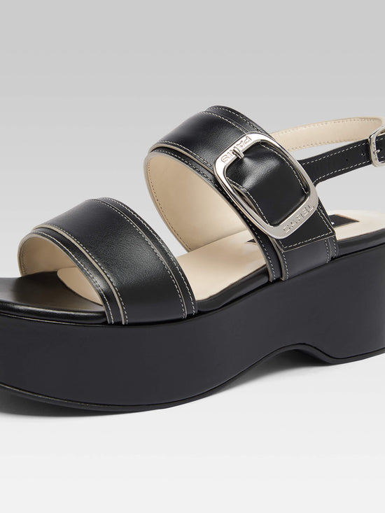 Carel Francine - Sandales à Plateforme Cuir Noir