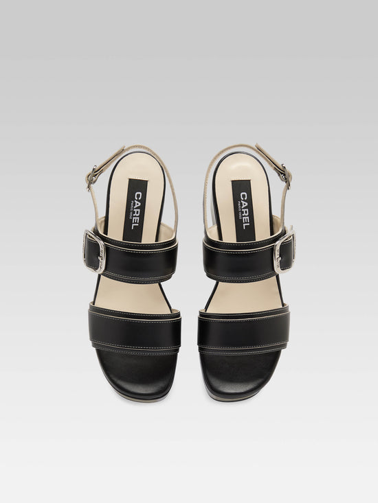Carel Francine - Sandales à Plateforme Cuir Noir