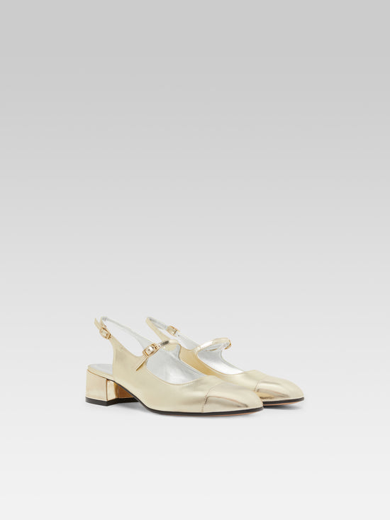Carel Ischia - Babies Slingback Cuir Laminé Platine