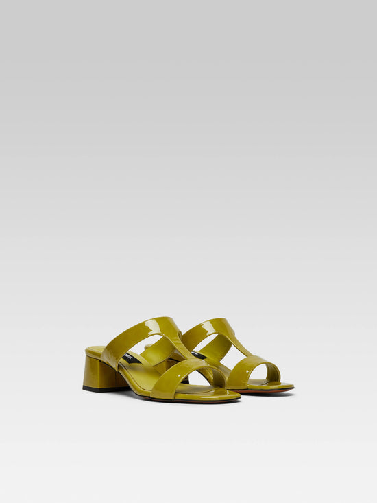 Carel Isis - Mules Cuir Verni Vert