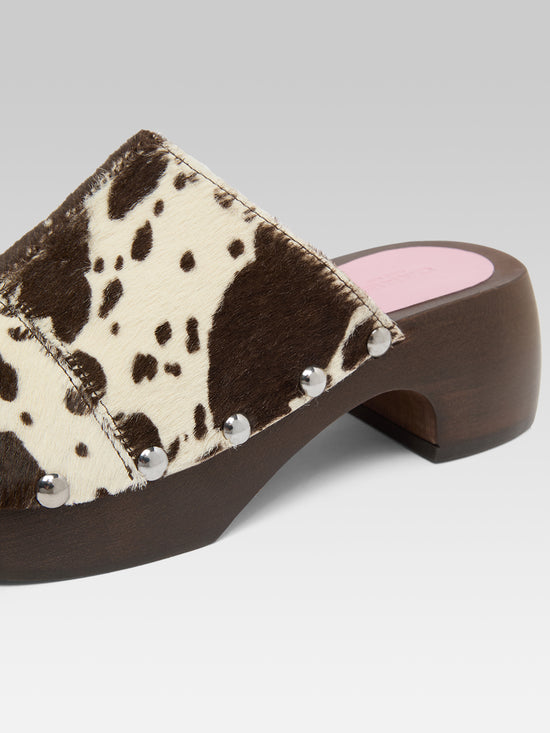 Carel Ivy - Sabot Cuir Pony Imprimé Vache