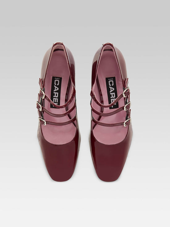 Carel Keel Escarpins Babies Cuir Verni Bordeaux