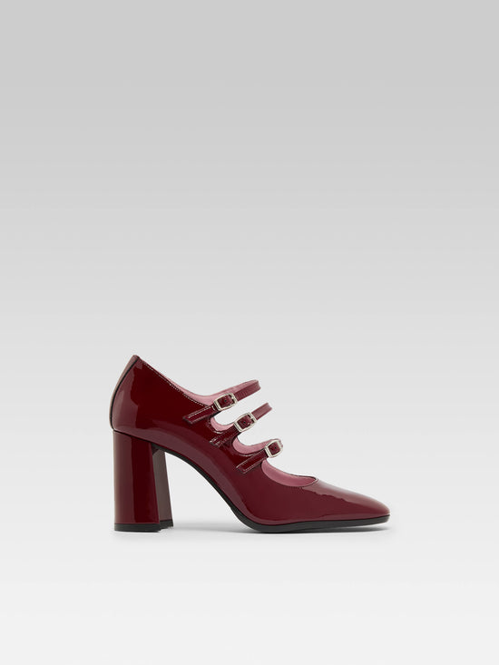 carel Keel Escarpins babies cuir verni bordeaux