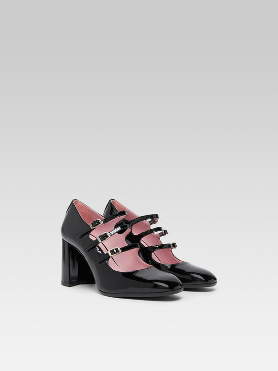 Carel Keel - Escarpins Babies Cuir Verni Noir