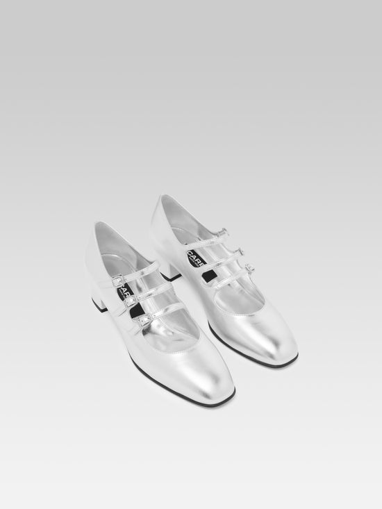 Carel Kina - Escarpins Babies Cuir Laminé Argent