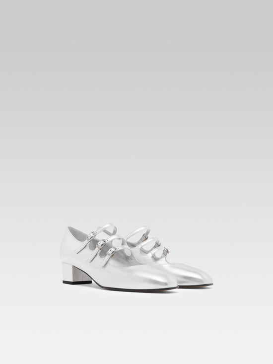 Carel Kina - Escarpins Babies Cuir Laminé Argent