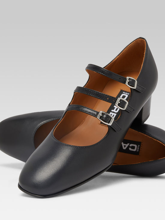 Carel Kina - Escarpins Babies Cuir Noir