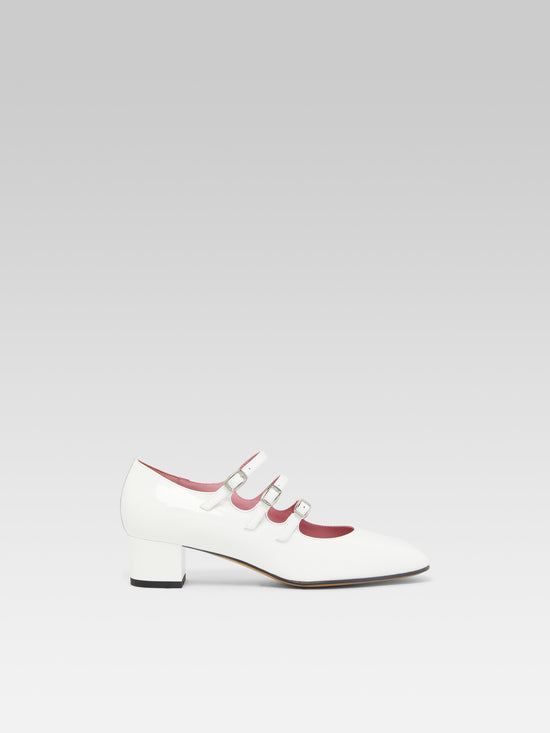 carel Kina - Escarpins babies cuir verni blanc carel Kina - Escarpins babies cuir verni blanc