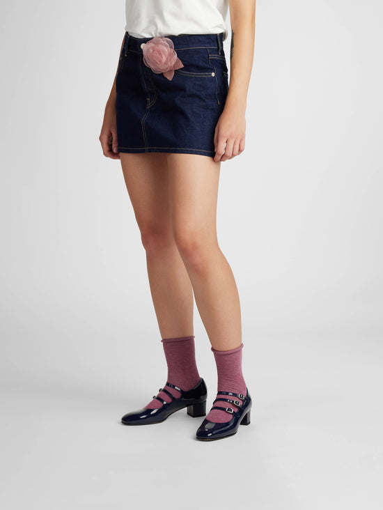 Carel KINA Escarpins Babies Cuir Verni Bleu Marine