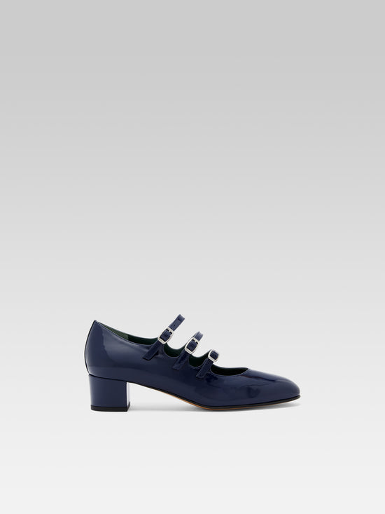 carel KINA Escarpins babies cuir verni bleu marine