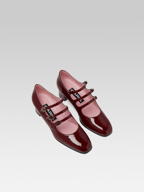 Carel Kina - Escarpins Babies Cuir Verni Bordeaux