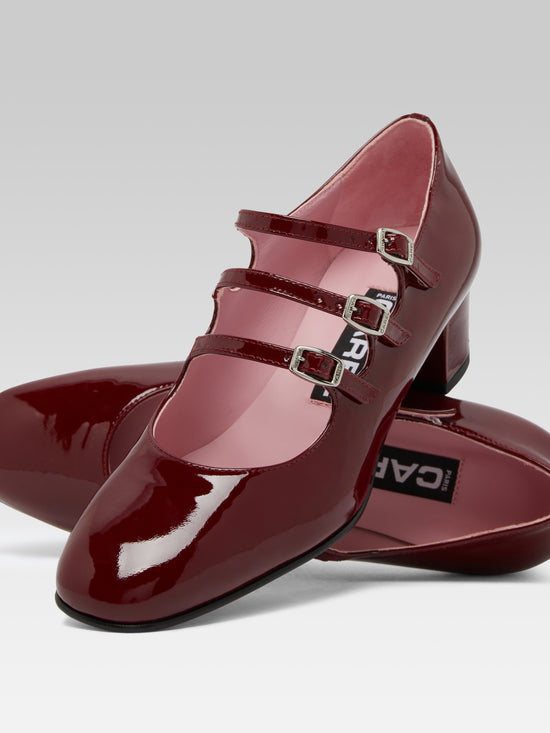 Carel Kina - Escarpins Babies Cuir Verni Bordeaux
