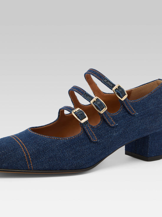 Carel Kina - Escarpins Babies Tissu Jean Brut