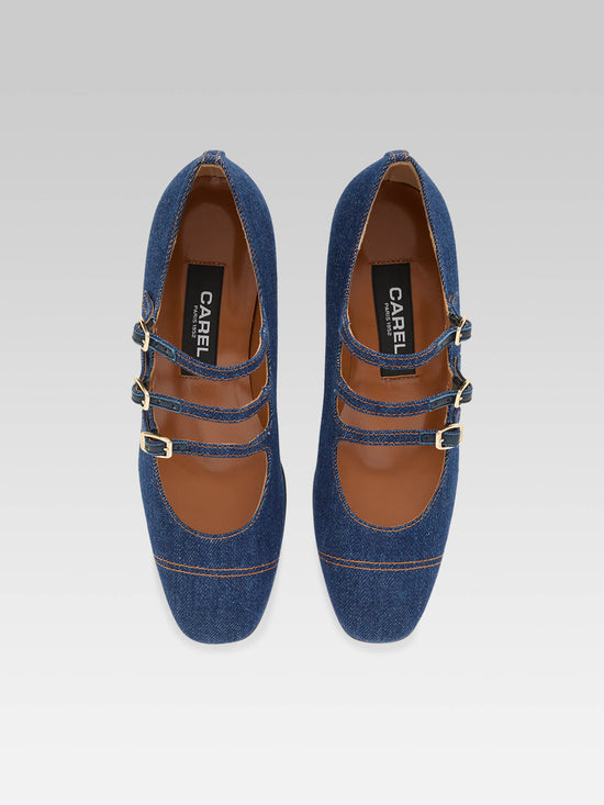 Carel Kina - Escarpins Babies Tissu Jean Brut