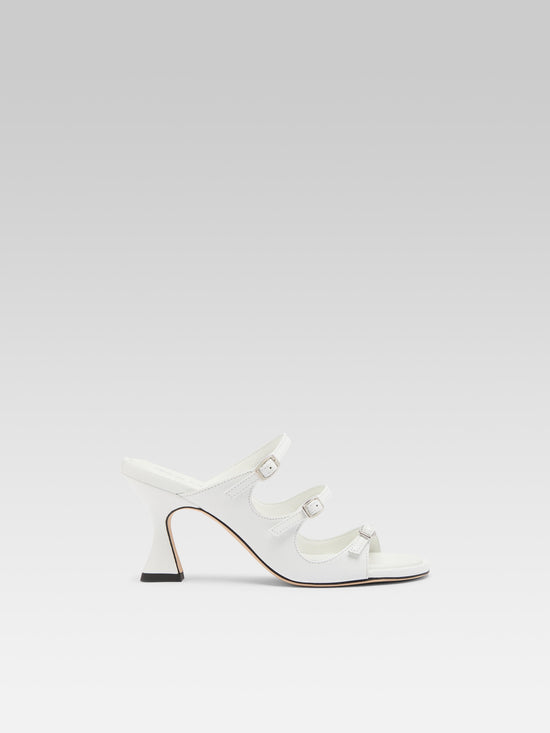 carel Kitty - Mules cuir vernis blanc
