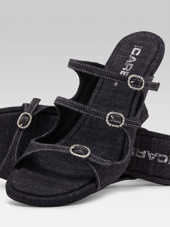 Carel Kitty - Mules Tissu Jean Brut