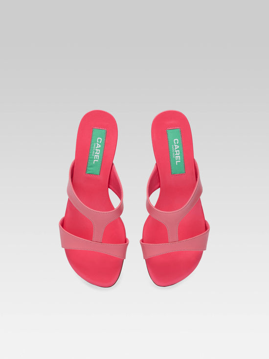 Carel Leia - Mules Cuir Rose Upcyclé