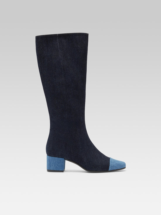 carel Malaga - Bottes bicolores tissu jean bleu