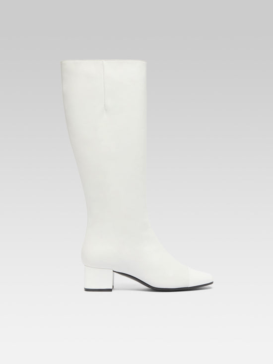 carel Malaga - Bottes cuir et cuir verni blanc