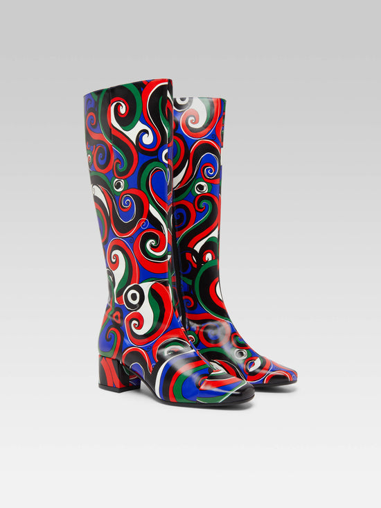 Carel Malaga - Bottes Cuir Imprimé Multicolore