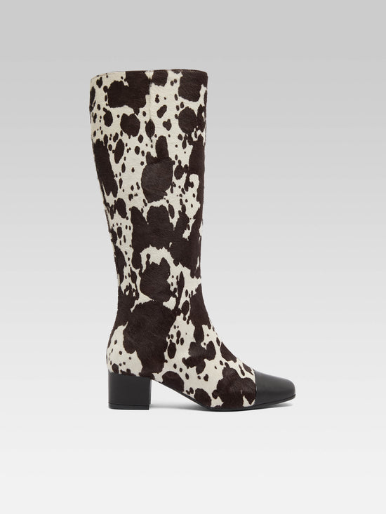 carel Malaga - Bottes cuir pony imprimé vache