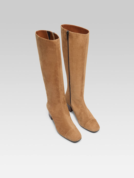 Carel Malaga - Bottes Cuir Velours Noisette