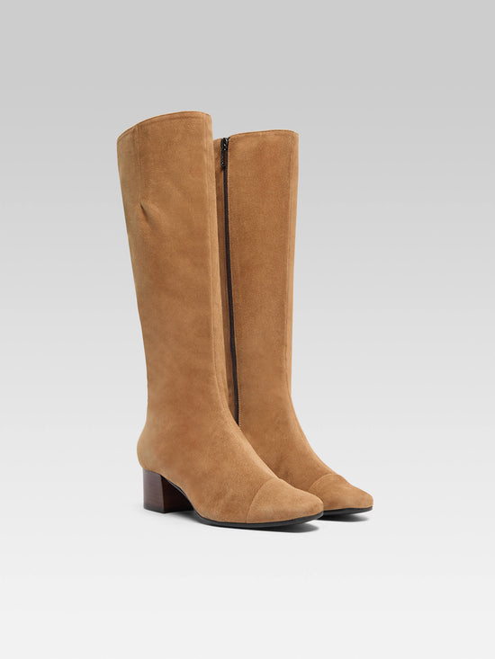 Carel Malaga - Bottes Cuir Velours Noisette