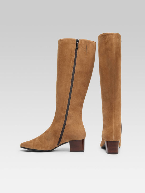 Carel Malaga - Bottes Cuir Velours Noisette