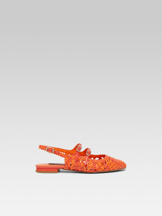 carel Melon - Babies slingback cuir tressé bi orange carel Melon - Babies slingback cuir tressé bi orange