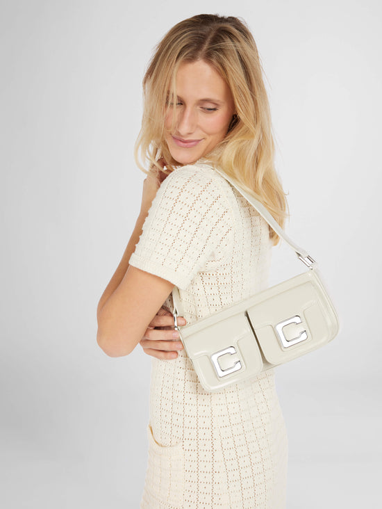 Carel Mimi - Sac Baguette Cuir Glacé Ivoire