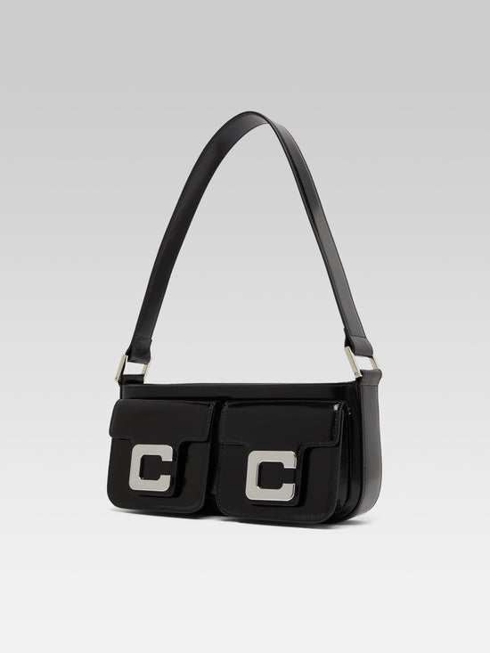 Carel Mimi - Sac Baguette Cuir Glacé Noir
