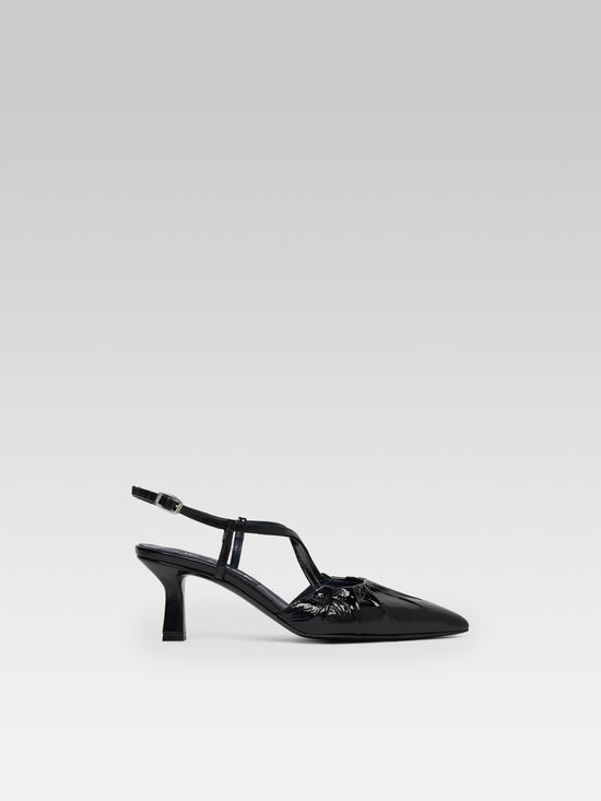 carel Neri - Escarpins slingback cuir naplack noir