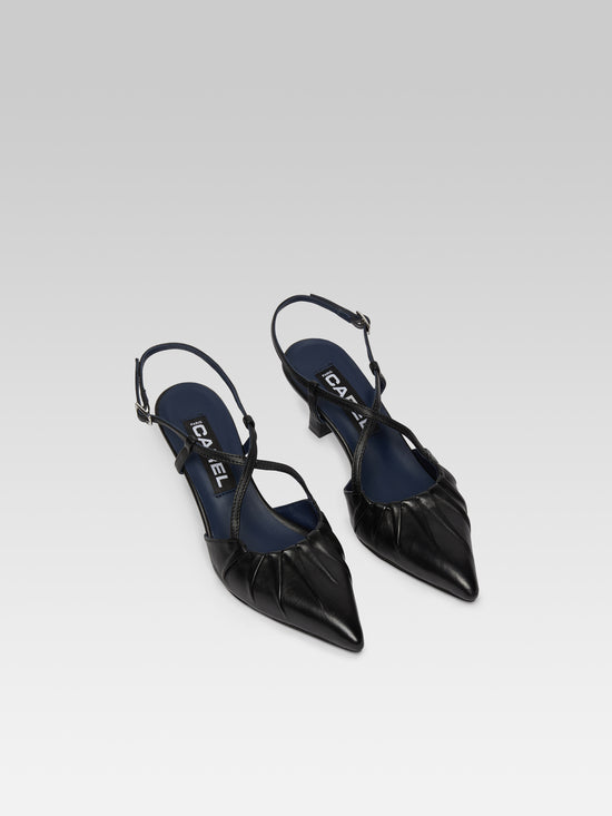 Carel Neri - Escarpins Slingback Cuir Noir