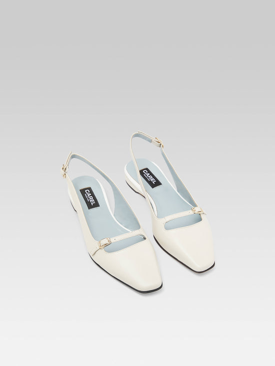 Carel Ninon - Ballerines Slingback Cuir Ivoire