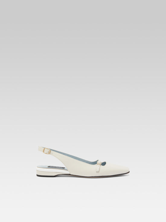 carel Ninon - Ballerines slingback cuir ivoire