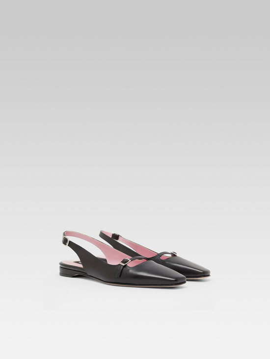 Carel Ninon - Ballerines Slingback Cuir Noir