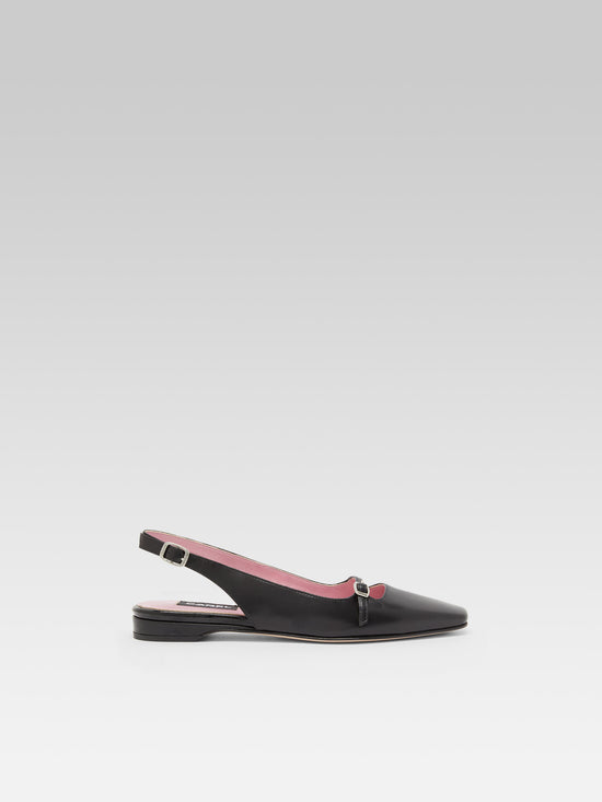 carel Ninon - Ballerines slingback cuir noir