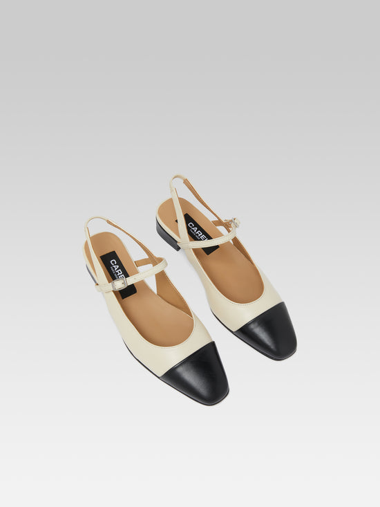 Carel Oceano - Slingback Cuir Beige Et Noir