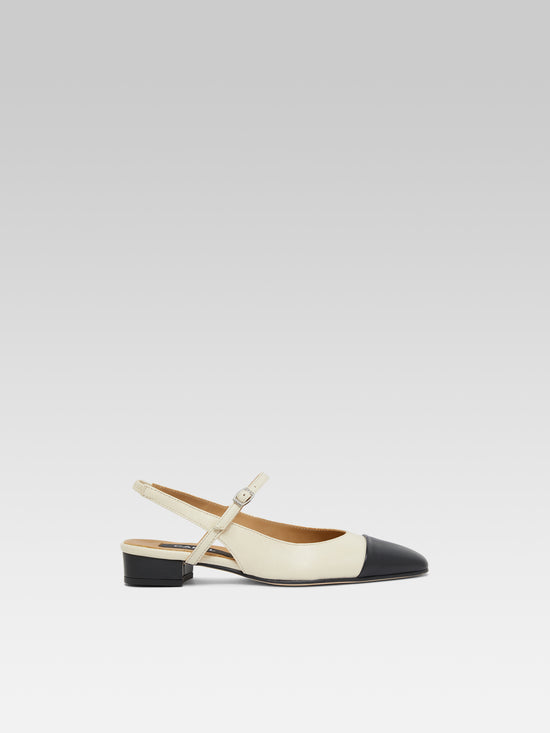 carel Oceano - Slingback cuir beige et noir