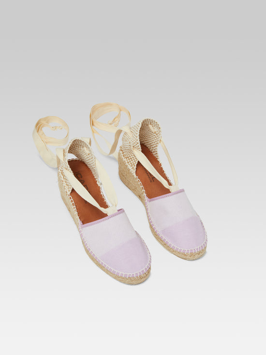 Carel Parasol - Espadrilles Compensées Toile Lilas