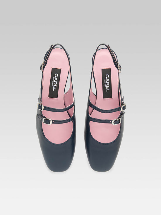 Carel Peche Babies Cuir Bleu Marine