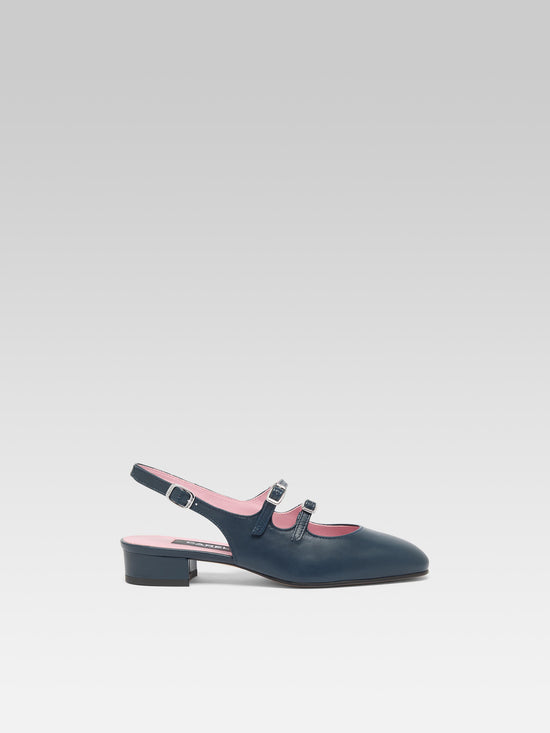 carel Peche Babies cuir bleu marine